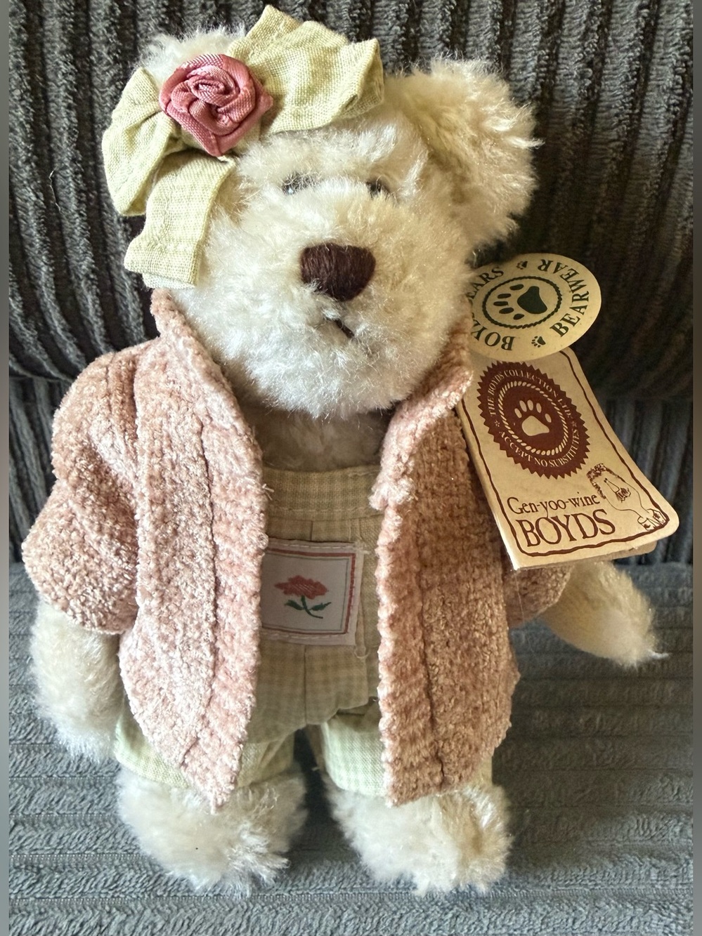 VTG Boyds Bears Daisy Bloomengrows Teddy Best Dressed Jacket with Tag Bear